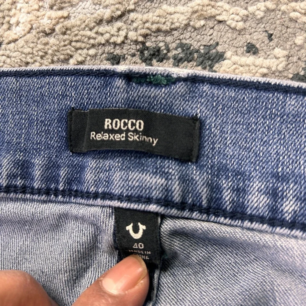 True Religion Rocco‎ Relaxed Skinny Jeans Mens 40 Blue Y2K Mid Rise Weekends